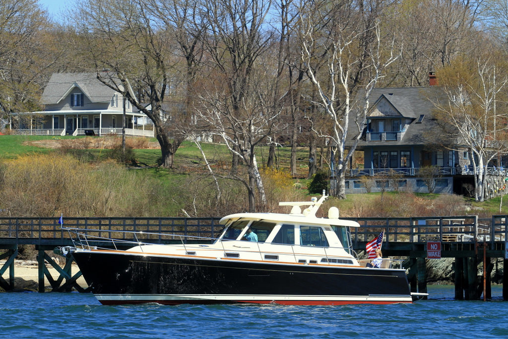 The Sabre 46 Salon Express launched in Portland at DiMillo's, Friday April 27th