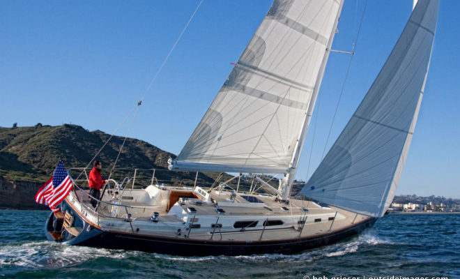 Sabre 456 sailing off San Diego's Pt. Loma and inside Shelter Island Yacht Basin. Photo by Bob Grieser / OutsideImages.com