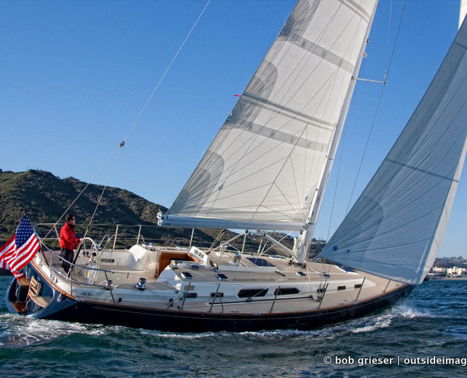 Sabre 456 sailing off San Diego's Pt. Loma and inside Shelter Island Yacht Basin. Photo by Bob Grieser / OutsideImages.com