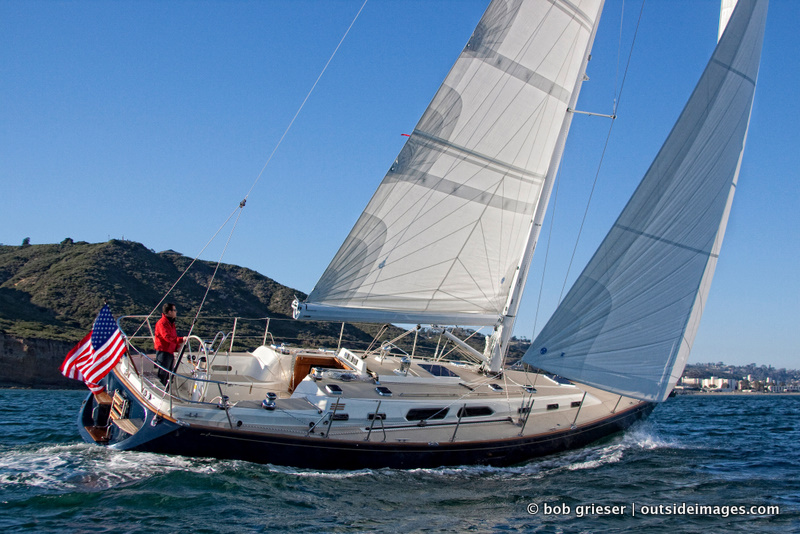 Sabre 456 sailing off San Diego's Pt. Loma and inside Shelter Island Yacht Basin. Photo by Bob Grieser / OutsideImages.com