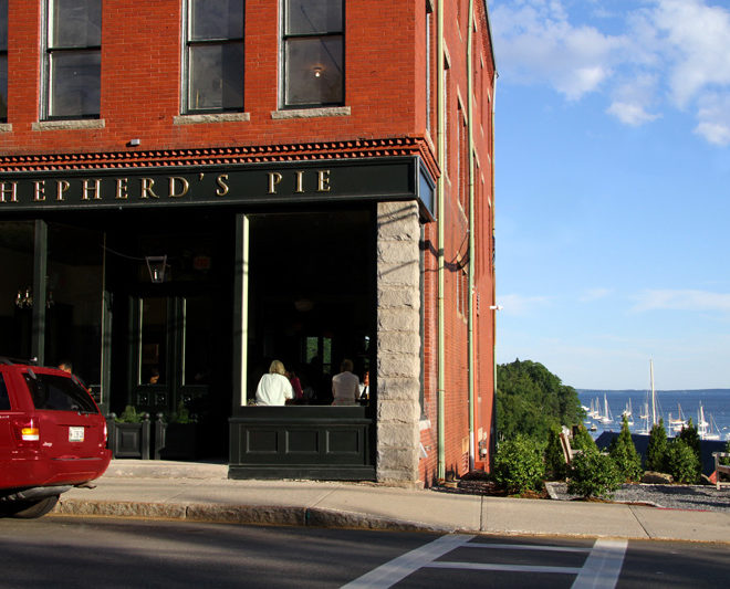 Shepherd's Pie is a short walk up the hill from Rockport Harbor