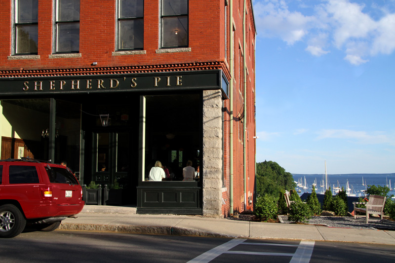 Shepherd's Pie is a short walk up the hill from Rockport Harbor
