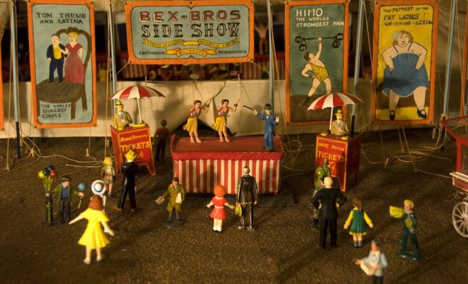 The Bex Brothers Circus is the centerpiece of a free exhibit at the Penobscot Marine Museum.