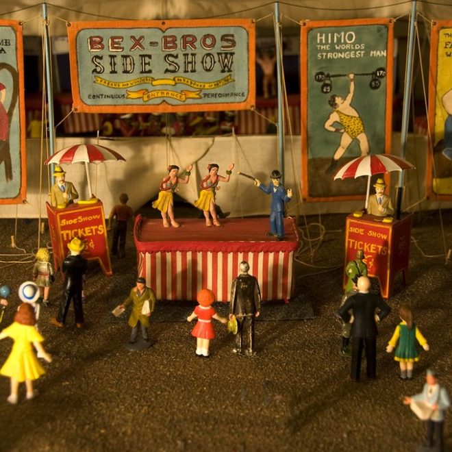 The Bex Brothers Circus is the centerpiece of a free exhibit at the Penobscot Marine Museum.