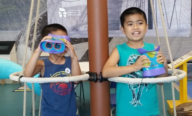 Kids can spot a whale from the topmast in the Casa dos Botes Discovery Center.