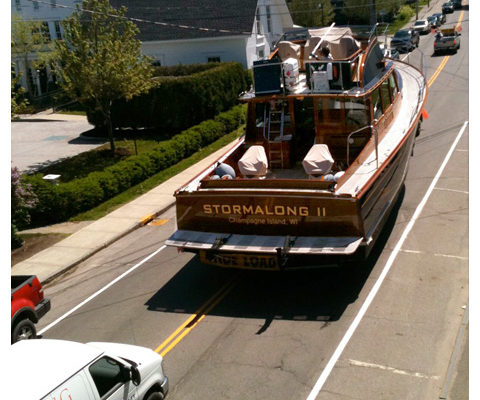 Stormalong, a Wesmac 50, headed for the launch ramp