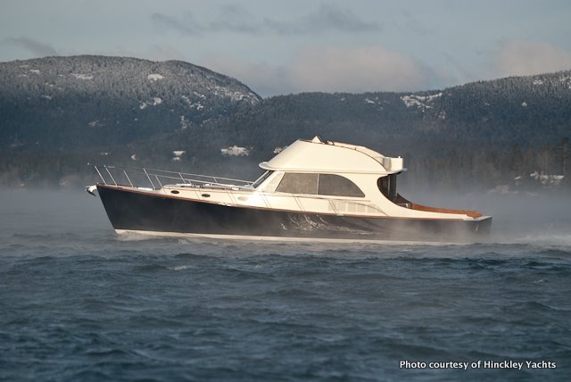 A sneak peek of a brand-new Hinckley Talaria 48 undergoing sea trials.