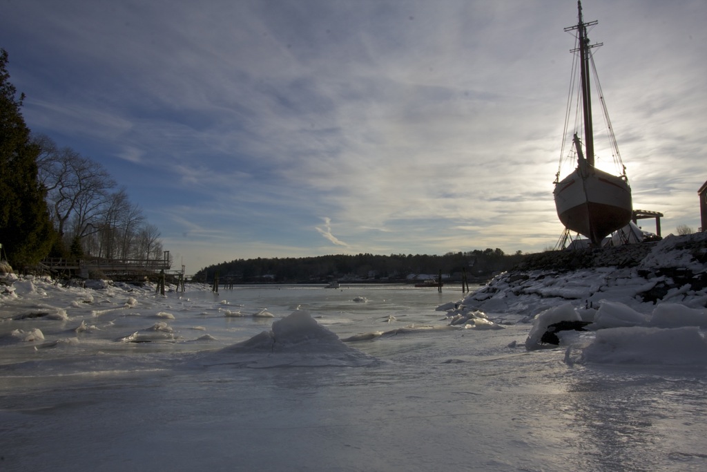 Time and Tide, Frozen in Rockport Harbor US Harbors