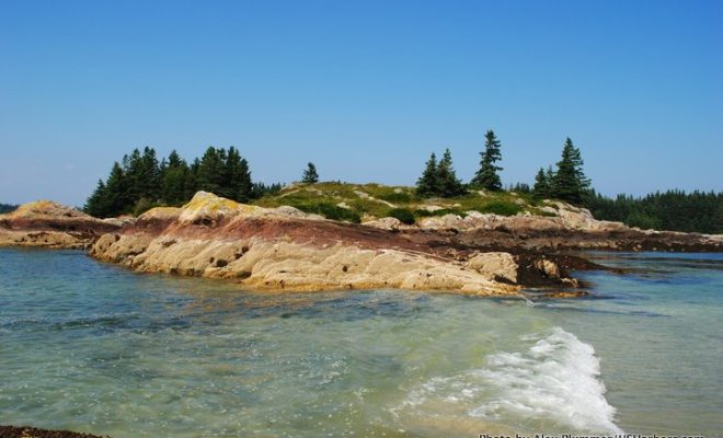 The view from Widow Island across to Calderwood Island, just off the eastern shore of North Haven.