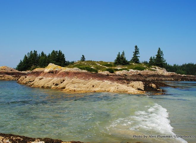 The view from Widow Island across to Calderwood Island, just off the eastern shore of North Haven.