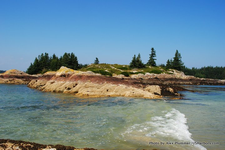The view from Widow Island across to Calderwood Island, just off the eastern shore of North Haven.