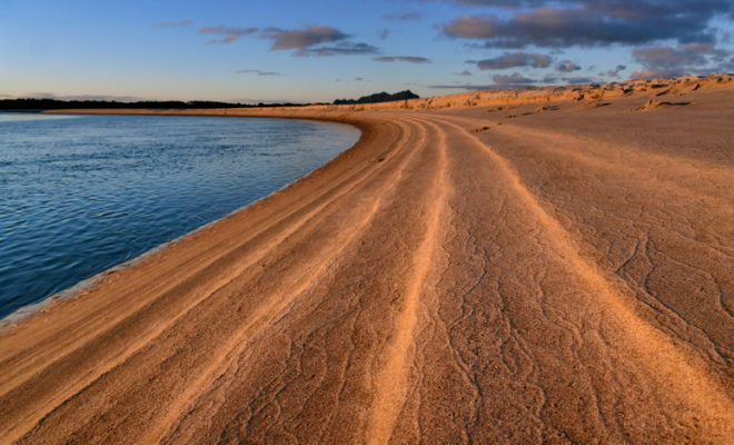 Tide lines at sunset