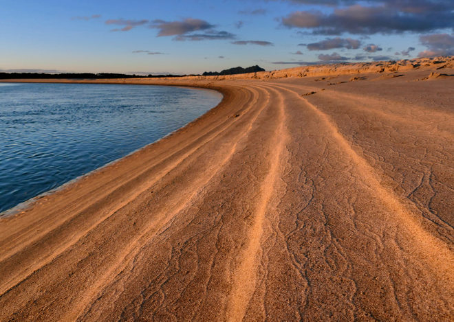 Tide lines at sunset