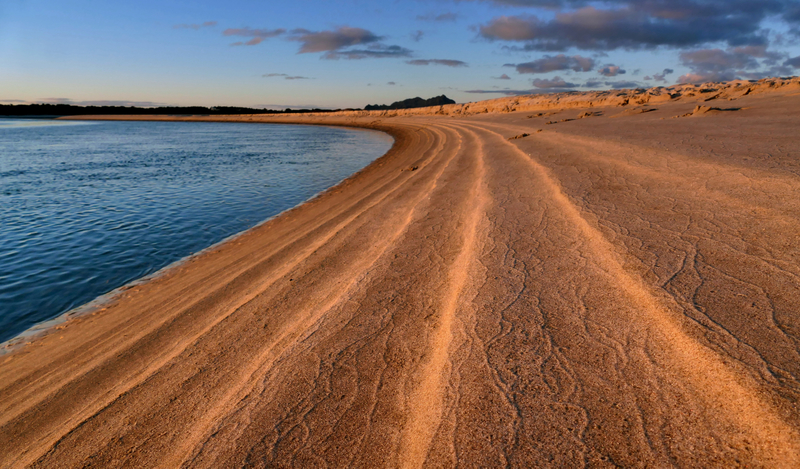 Tide lines at sunset