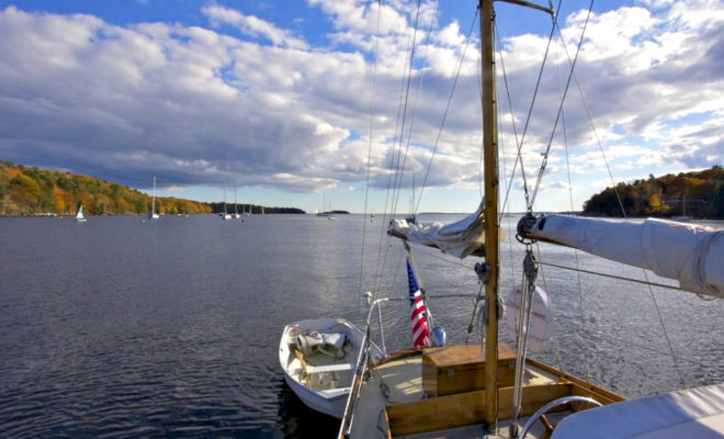 October sky in Rockport Harbor.