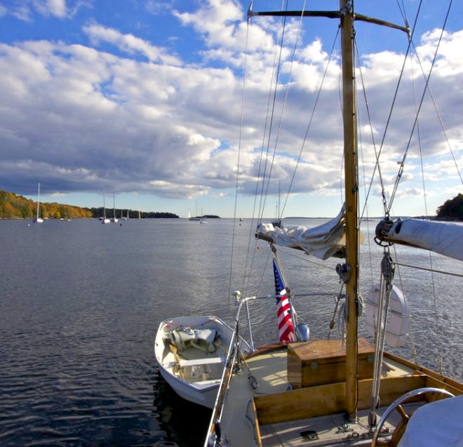 October sky in Rockport Harbor.