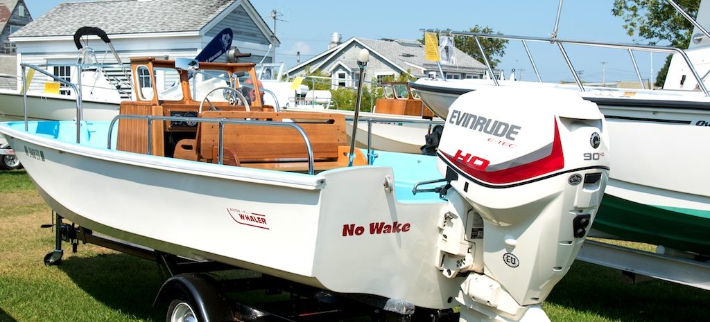 The Boston Whaler has become a boating icon.Line up of Boston Whalers at Maine's Boston Whaler Rendezvous, new and old.There will be some dock space for Whalers to arrive by water.