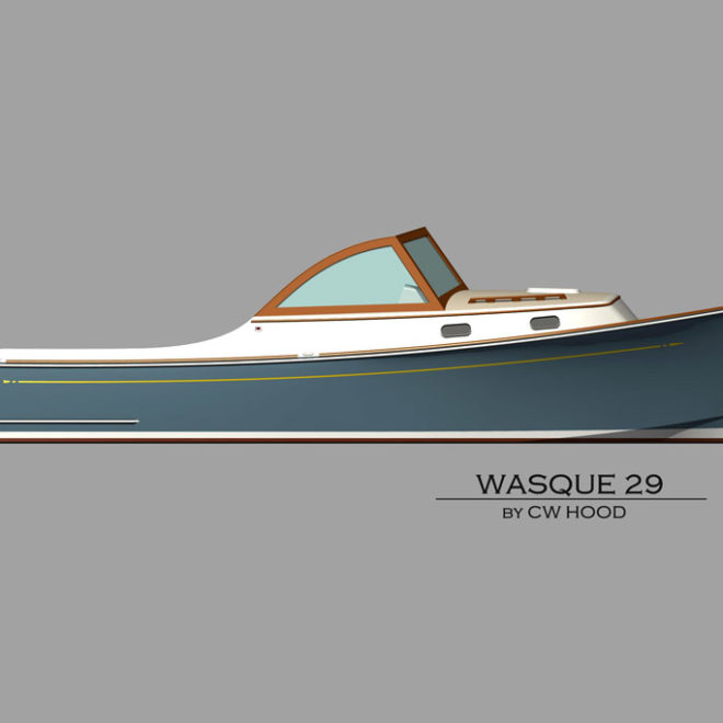 The new Wasque 29 will be built on a semi-custom basis by C.W. Hood Yachts in Marblehead.