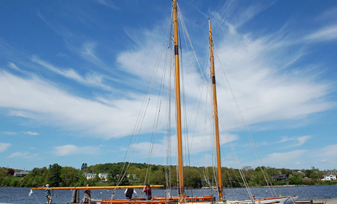 WACHIWI (ex-LADY M) and QUAKERESS II are twin Buzzards Bay 30s that were restored at French & Webb in Belfast, Maine.