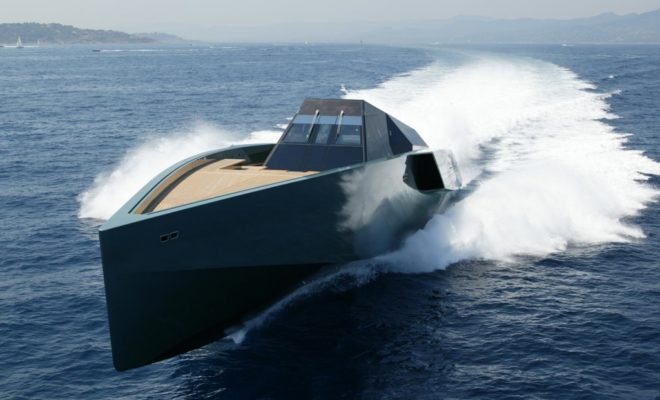 The new Wally 118, showing its cruising speed of 60 knots. Photo courtesy of Wally Yachts.