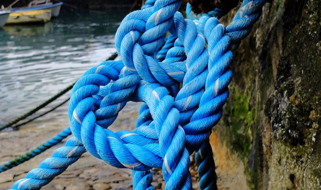 Boat Blue Knot Dock Anchor Sea Rope Fishermen