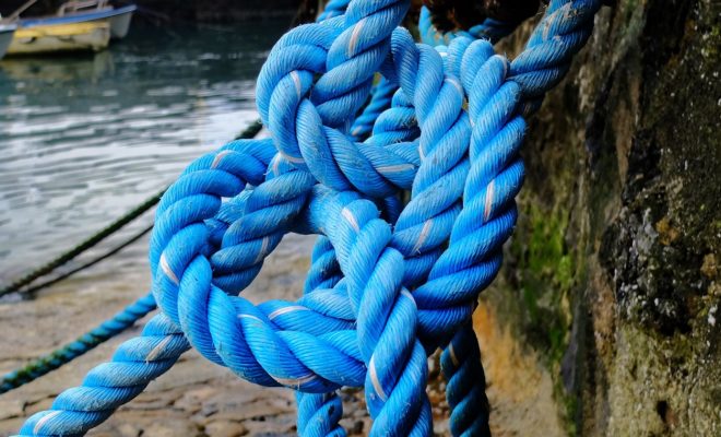 Boat Blue Knot Dock Anchor Sea Rope Fishermen