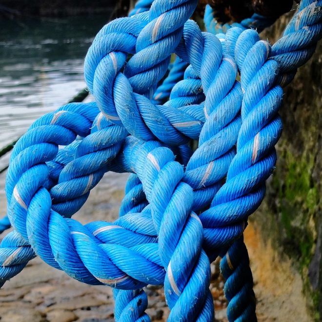 Boat Blue Knot Dock Anchor Sea Rope Fishermen