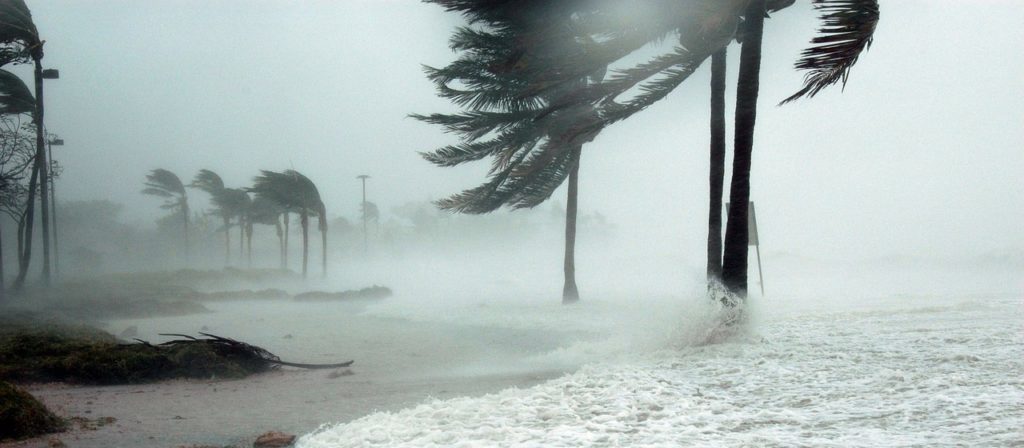 Hurricane coming to shore on Key West, CA