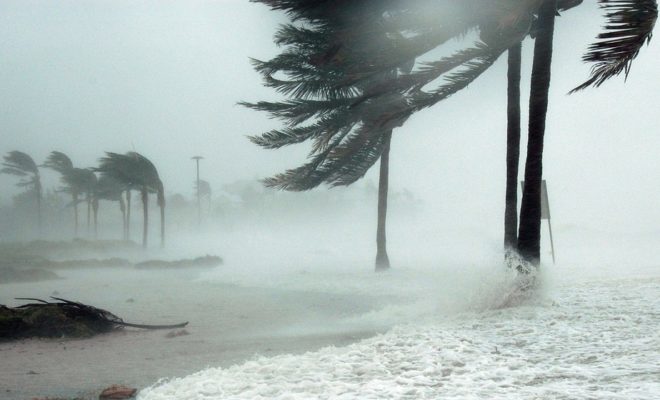 Hurricane coming to shore on Key West, CA