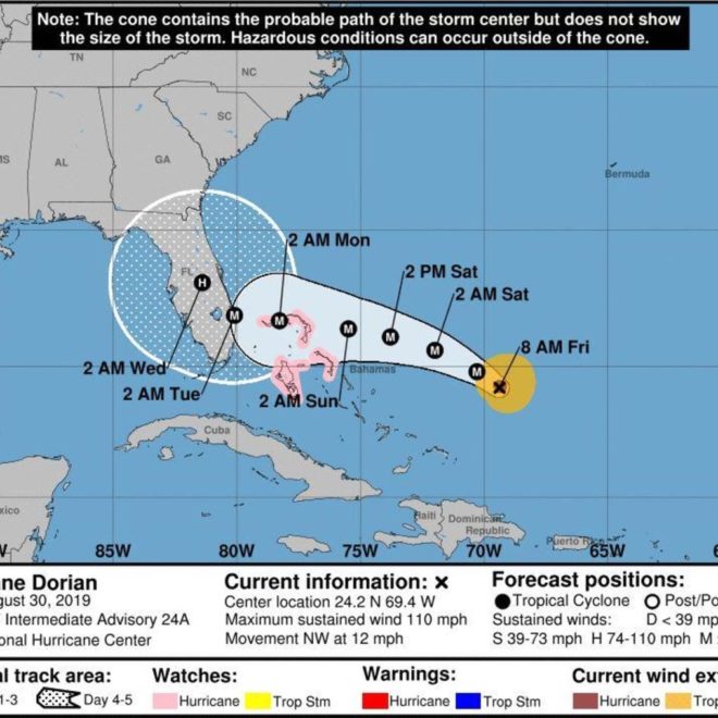 Hurricane Dorian is expected to heavily impact Florida over the weekend.