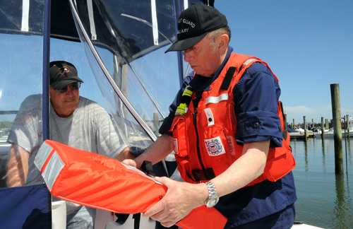 The Coast Guard requires one lifejacket per person on board any boat.
