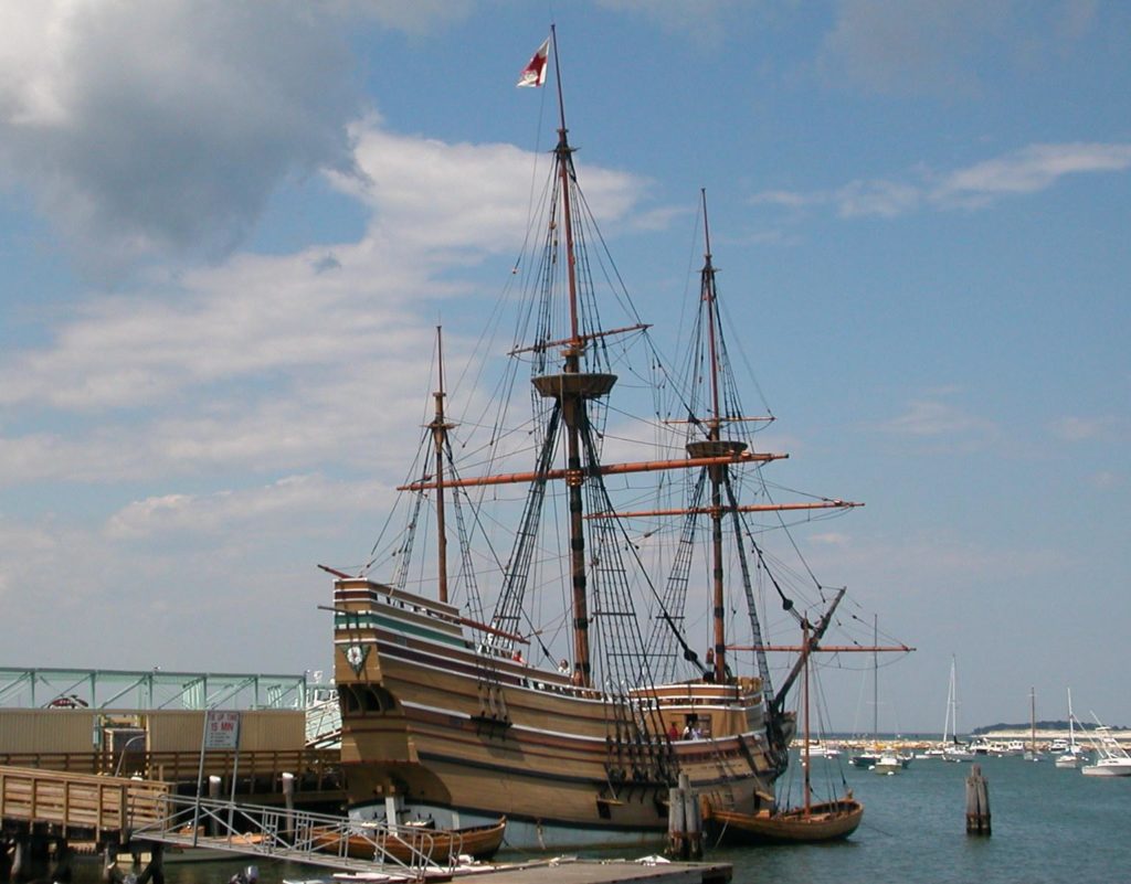 Mayflower II docked in Plymouth, Massachusetts.