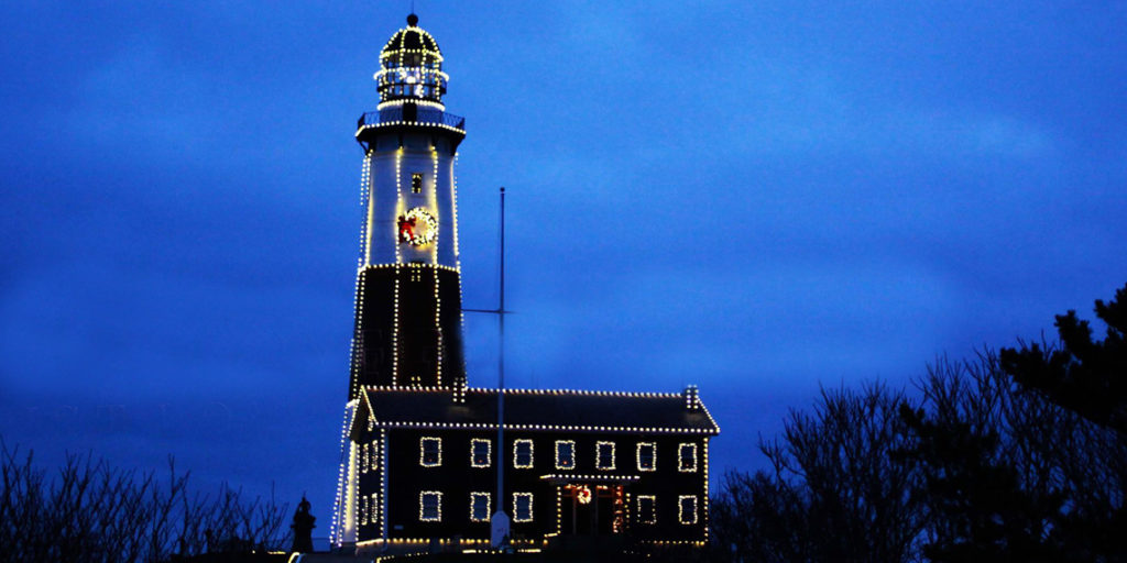 Montauk Lighthouse Christmas Lighting.