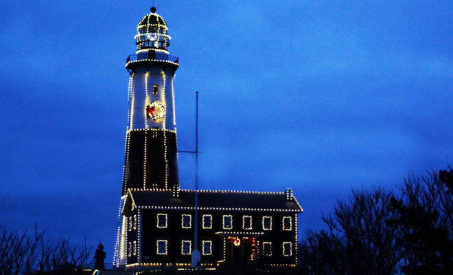 Montauk Lighthouse Christmas Lighting.