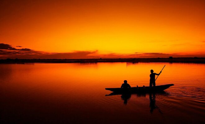 Fishing at Sunset via Pixabay