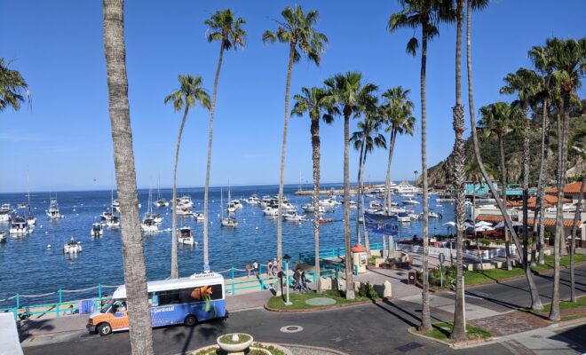 Avalon Harbor @ Santa Catalina Island by Jim Luttjohann.