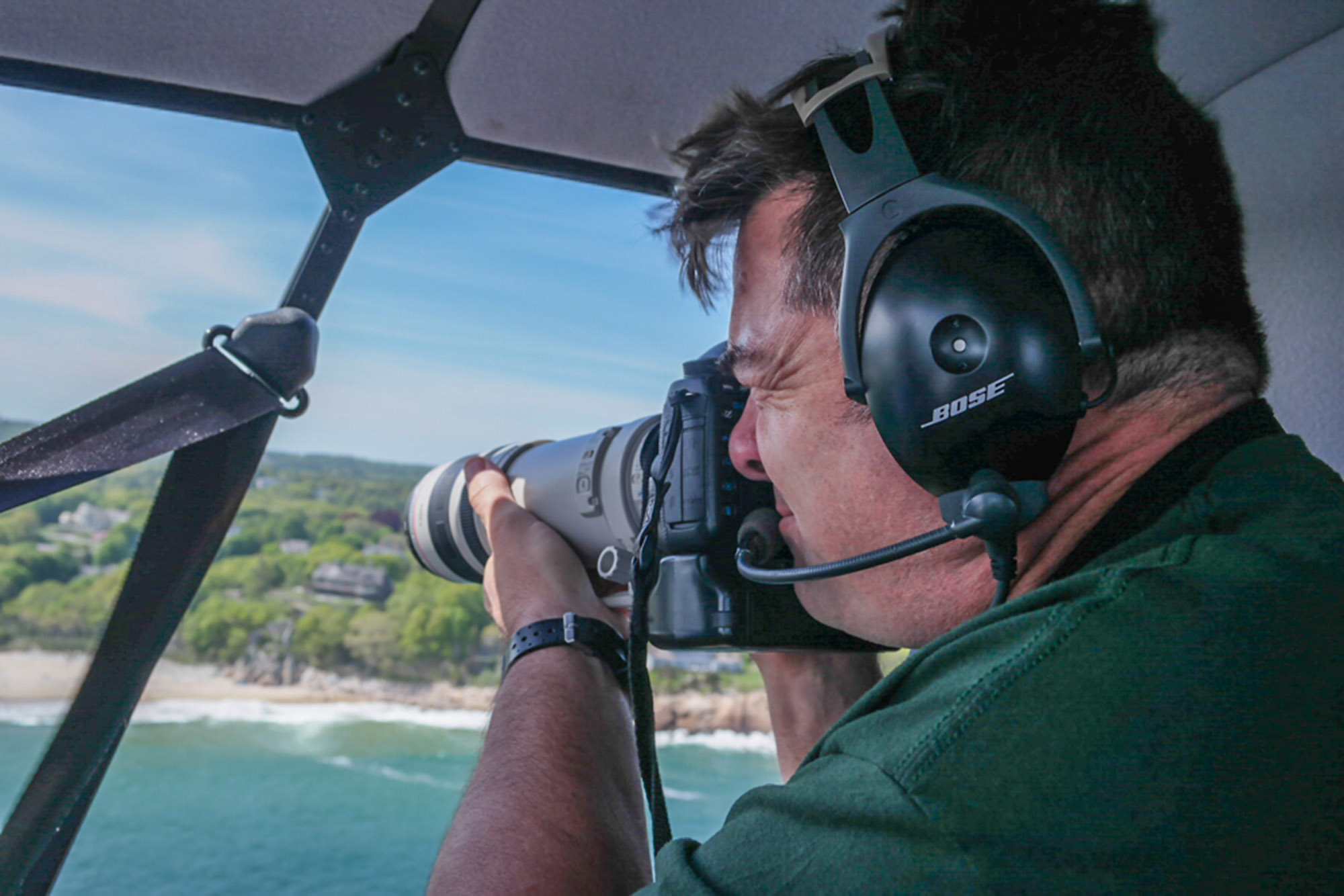 Dave Cleaveland Shooting Out of Helicopter by Maine Imaging.