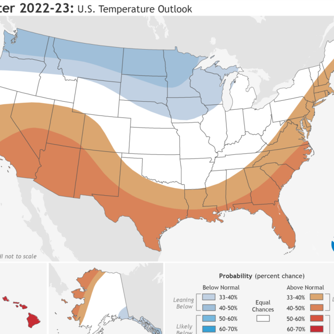 NOAA's U.S. Winter Outlook 2022-2023 map