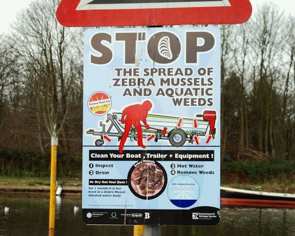 Albert Bridge / Zebra mussels sign, Antrim Zebra_mussels_sign_Antrim_-_geograph.org_.uk_-_1625378