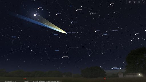 Morn, CC0, Comet_Halley_from_London_on_1066-05-06 via Wikimedia Commons