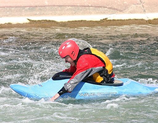 flickr user "abkfenris", CC BY 2.0 , Kayaker_paddling_with_his_hands_Pueblo via Wikimedia Commons