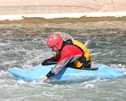 flickr user "abkfenris", CC BY 2.0 , Kayaker_paddling_with_his_hands_Pueblo via Wikimedia Commons