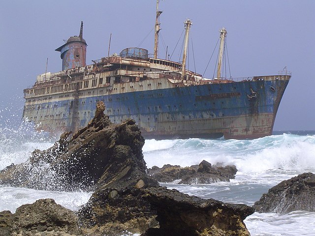 Shipwreck of the SS American Star on the shore of Fuerteventura via WikiCommons