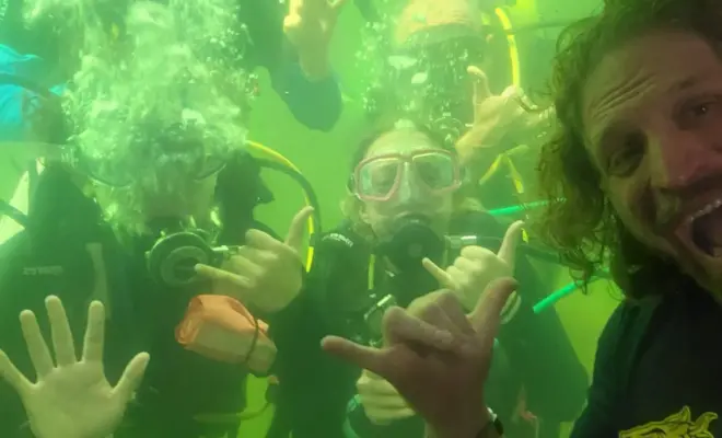 Joseph Dituri is pictured with young divers Courtesy Of The University Of South Florid