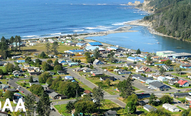 Quinault Village -- NOAA. Photo by Larry Workman, Quinault Indian Nation