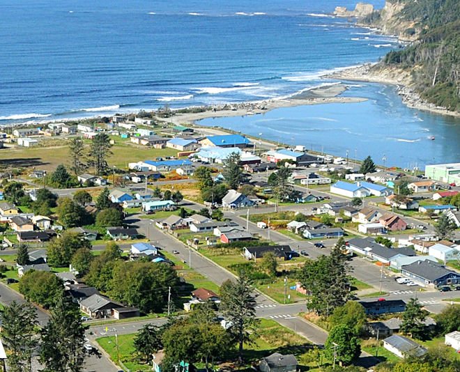 Quinault Village -- NOAA. Photo by Larry Workman, Quinault Indian Nation