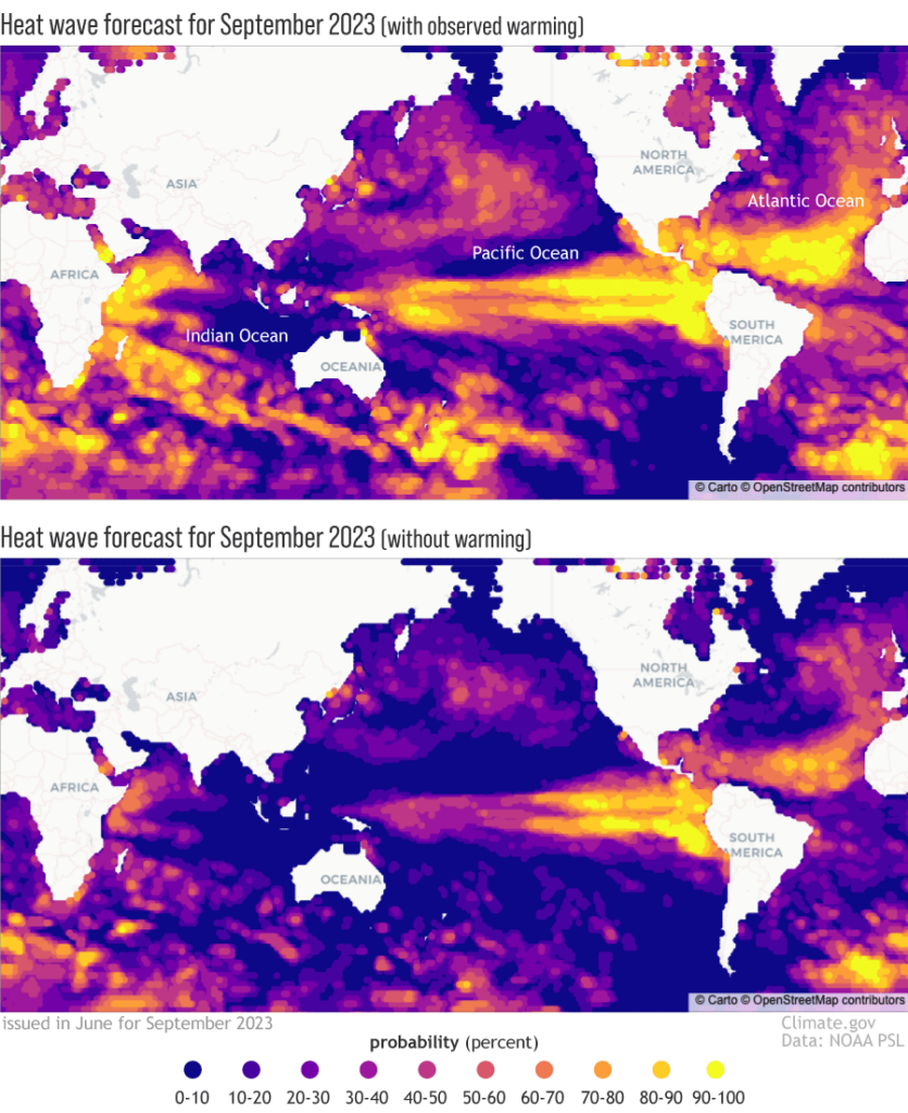 Heat Wave Forecast for September 2023 by NOAA.