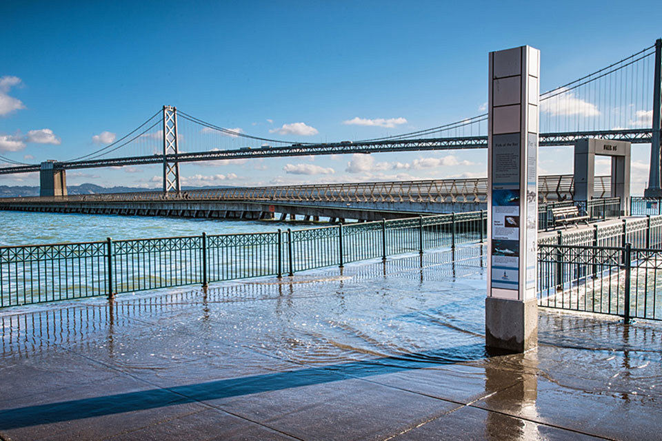 Californians living on the coast may be used to seeing so-called King Tides — a regular phenomenon where high tides are higher than normal on certain days of the year. Shown here: Embarcadero Waterfront in San Francisco, California. Image credit: Michael Filippoff