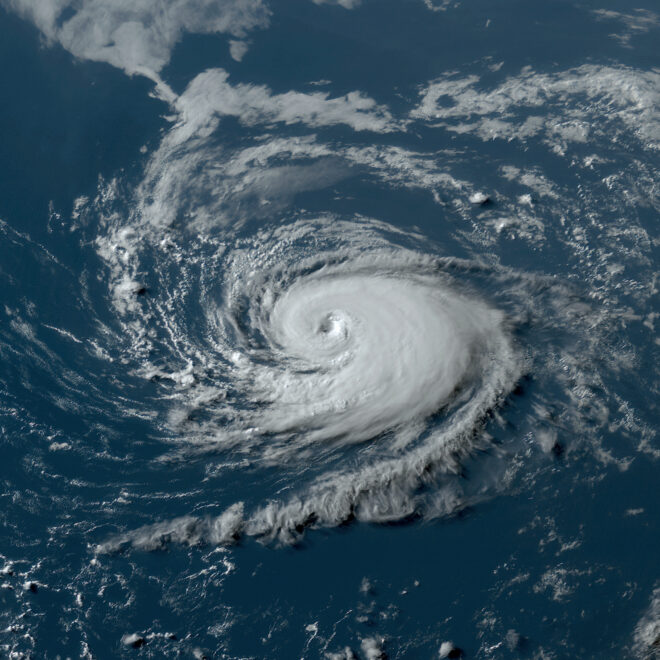 A GOES-16 (GOES East) visible satellite image of Hurricane Don at 6:20 PM EDT on July 22, 2023 in the Atlantic. Don was the first hurricane of the 2023 Atlantic hurricane season. (Image credit: NOAA)