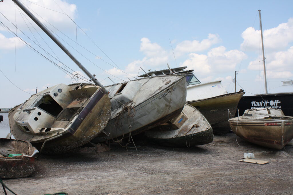 Vessels removed from the Dog River in Alabama (Photo: NOAA).